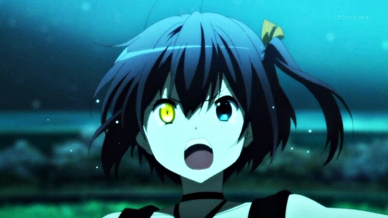 anime girl with glowing eyes