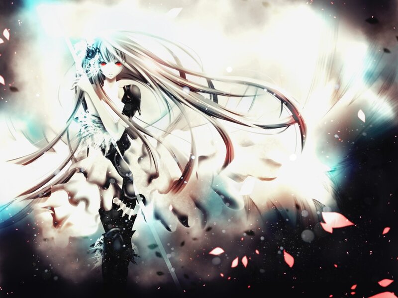 anime girl with glowing eyes