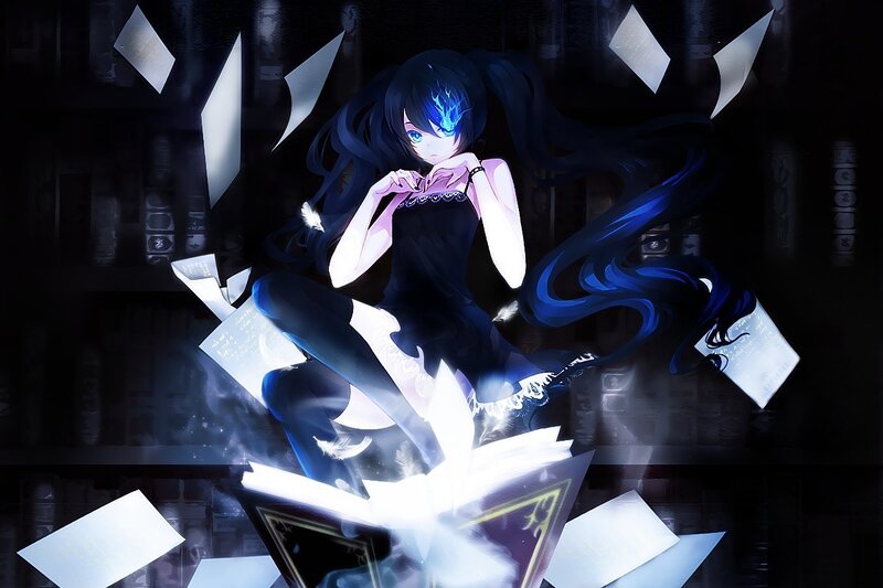 Anime girl with glowing eyes