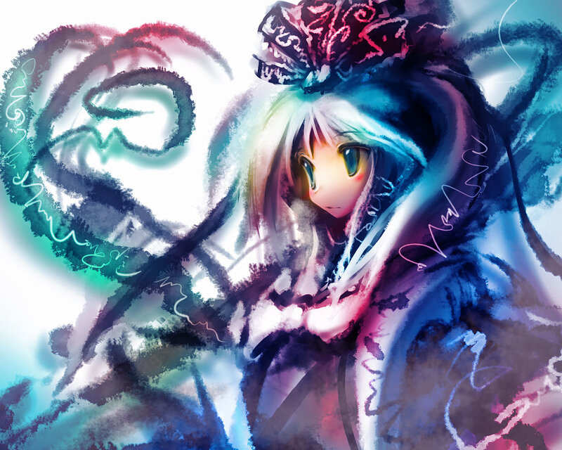 anime girl with glowing eyes