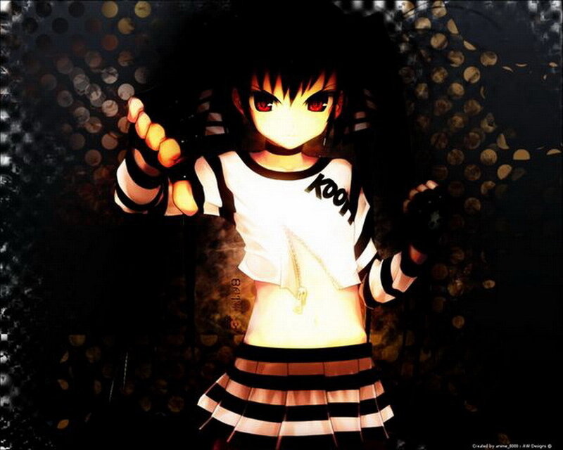 anime girl with glowing eyes