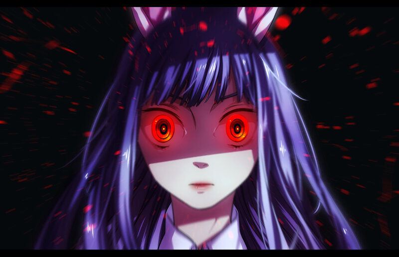 anime girl with glowing eyes