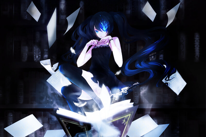 anime girl with glowing eyes