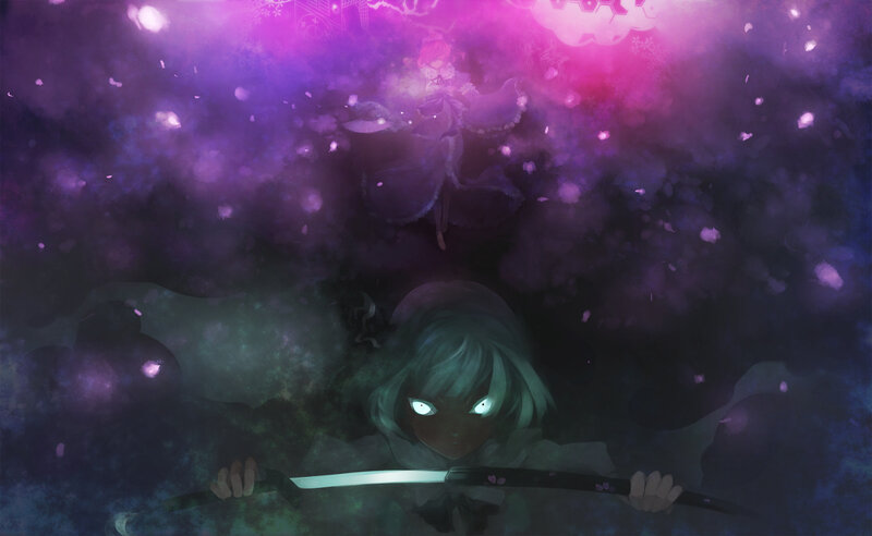 anime girl with glowing eyes