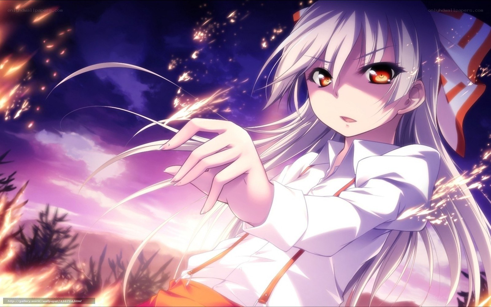 anime girl with glowing eyes
