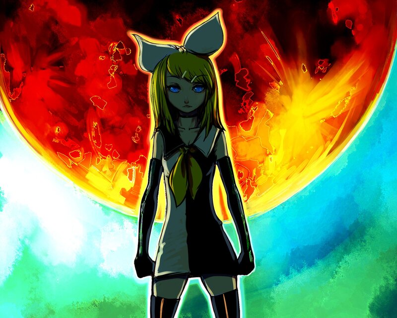 Anime girl with glowing eyes