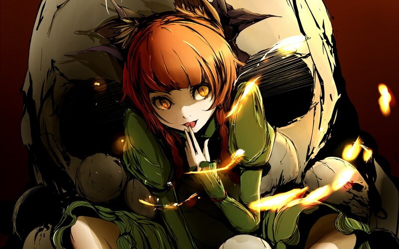 anime girl with glowing eyes