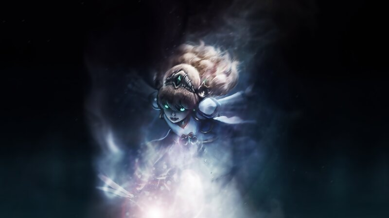 Anime Girl with Glowing Eyes — Black, Dramatic, Night, Digital Art, Glowing Eyes