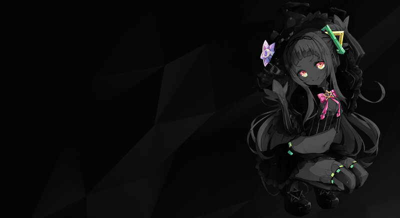 Anime Girl with Glowing Eyes — Black, Mysterious, Night, Digital Art