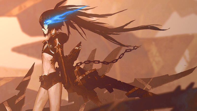 Anime Girl with Glowing Eyes — Brown, Dramatic