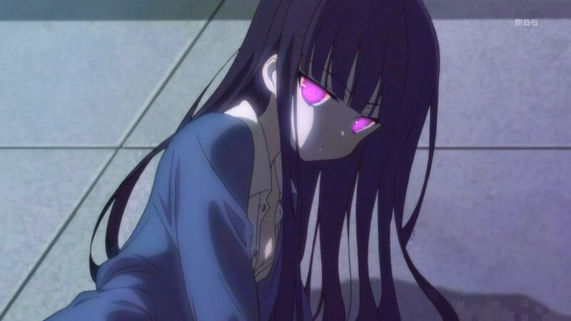 Anime Girl with Glowing Eyes — Purple, Dramatic, Long Hair