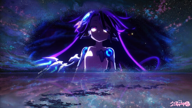 Anime Girl with Glowing Eyes — Purple, Dramatic, Night, Digital Art, Galaxy