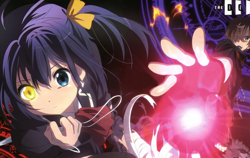 Anime Girl with Glowing Eyes — Purple, Dramatic, Night, Magic Spell