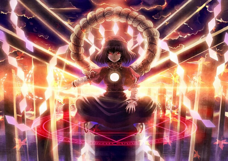 Anime Girl with Glowing Eyes — Purple, Dramatic