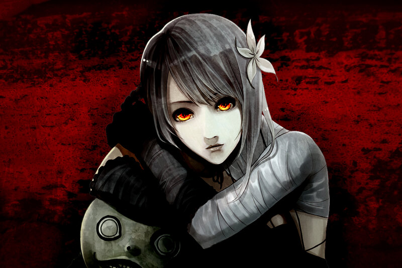 Anime Girl with Glowing Eyes — Red