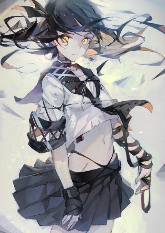 Anime Girl with Glowing Eyes — White, Dramatic, Digital Art, Glowing Eyes