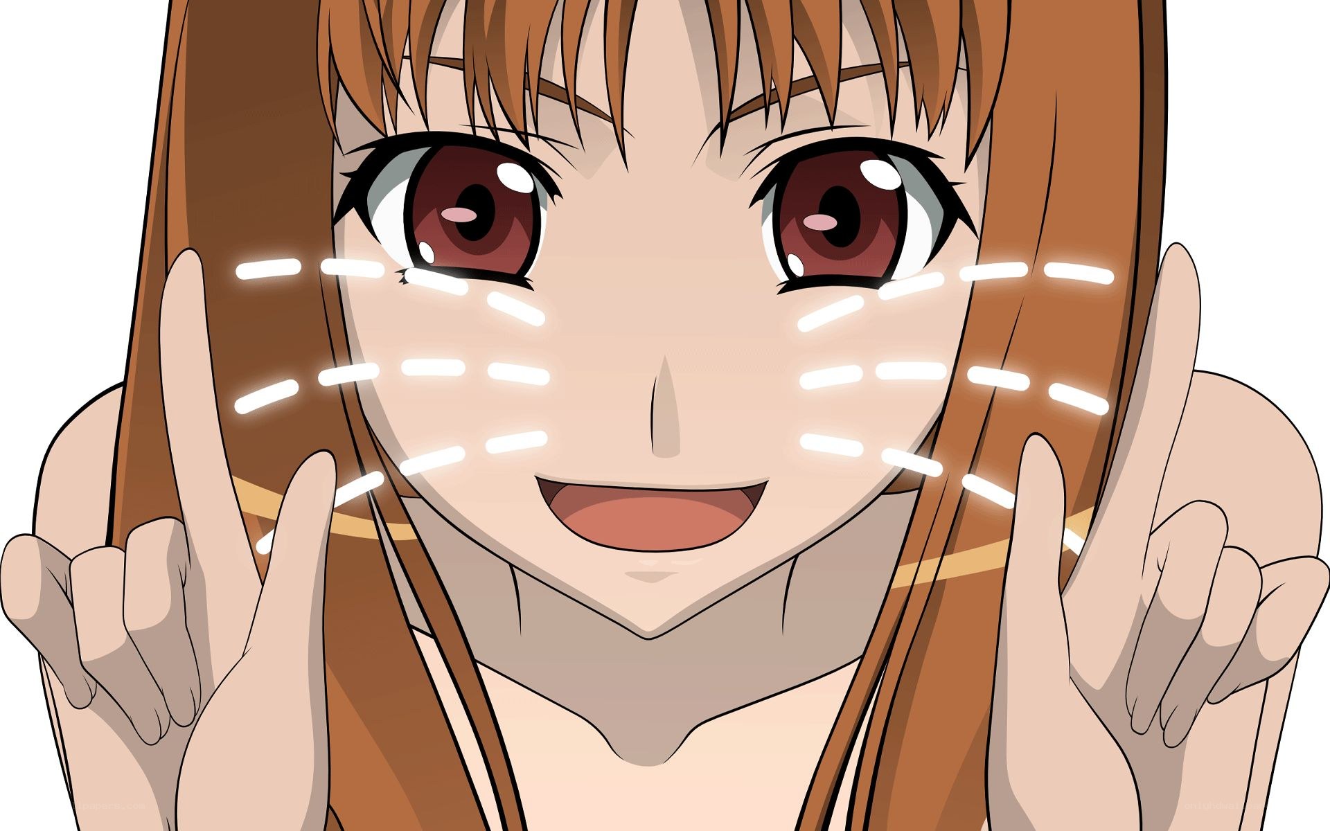 anime girl with glowing face lines