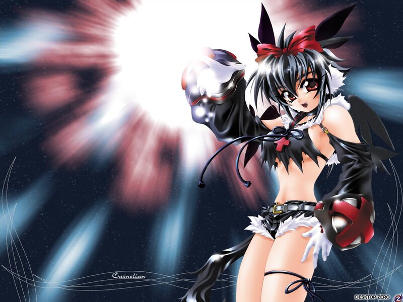 anime girl with glowing fist