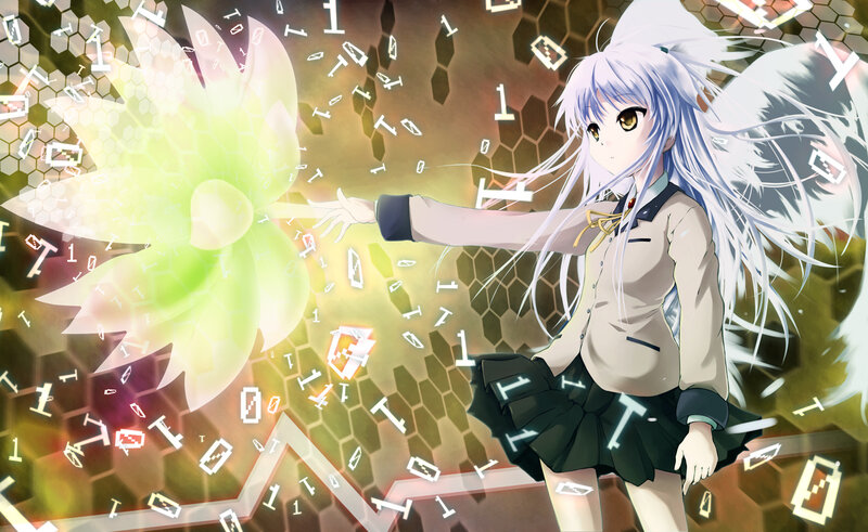anime girl with glowing flower