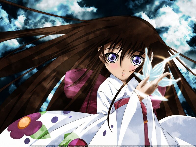anime girl with glowing flower