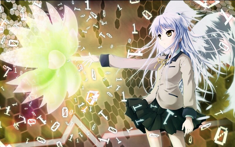 anime girl with glowing flower