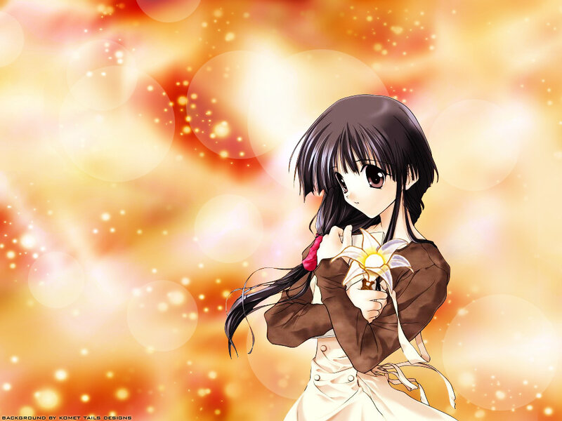 anime girl with glowing flower
