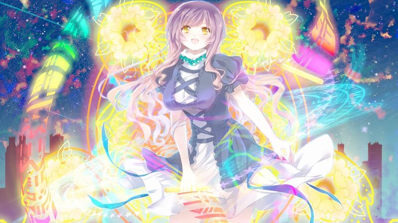 anime girl with glowing flowers