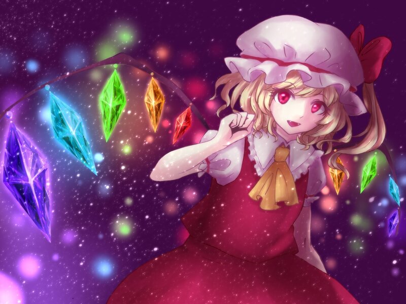 anime girl with glowing gems