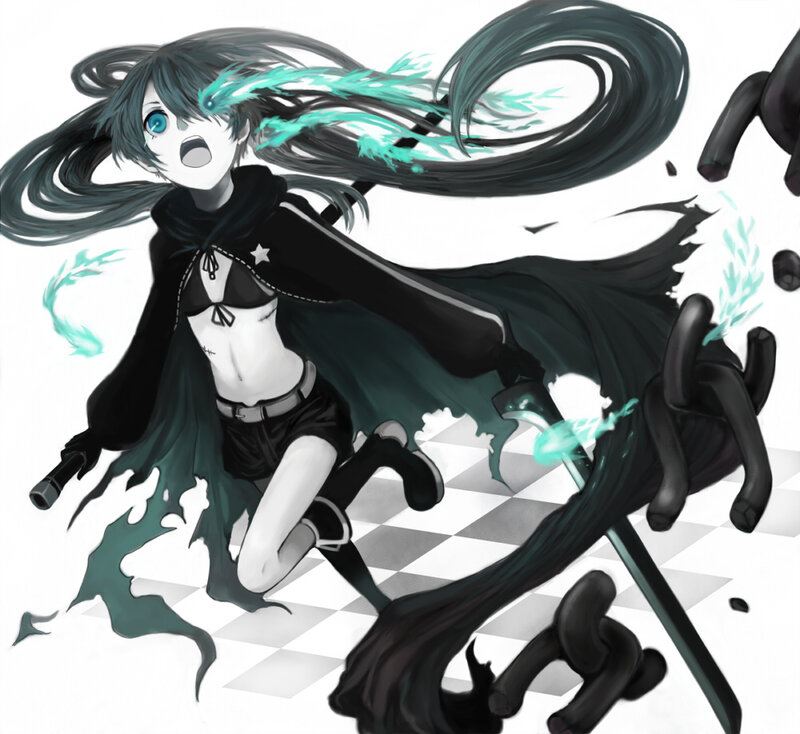 anime girl with glowing hair