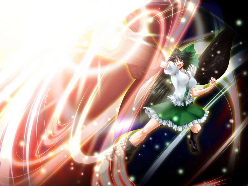 anime girl with glowing hammer