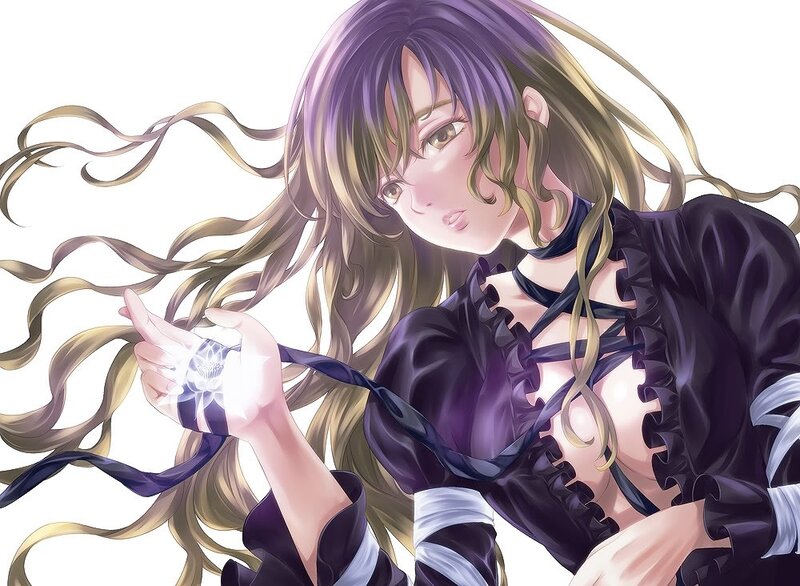 anime girl with glowing hand