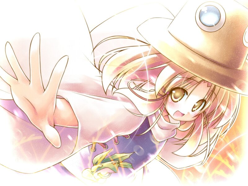 anime girl with glowing hand