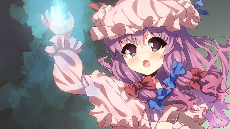 anime girl with glowing hand