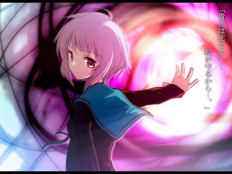 anime girl with glowing hand