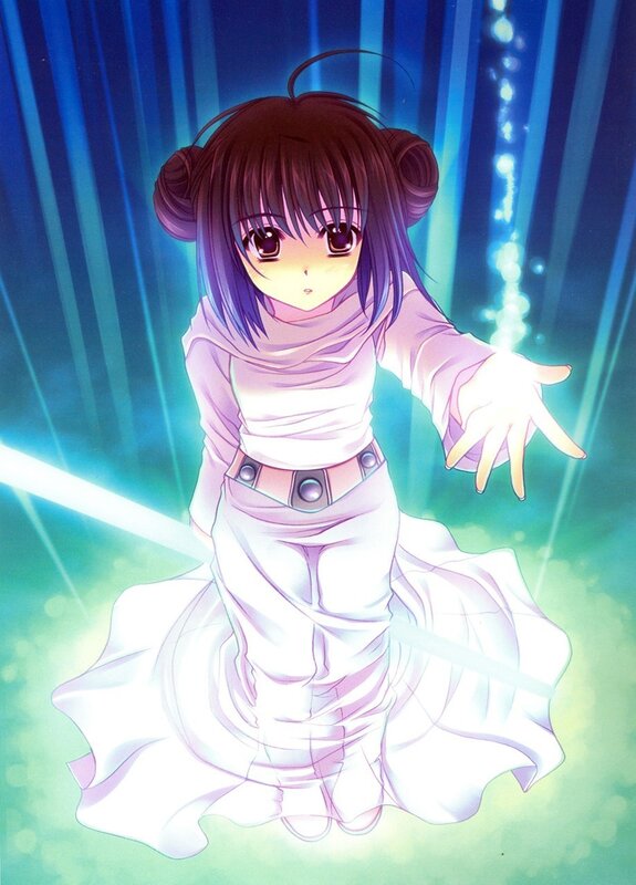 anime girl with glowing hand