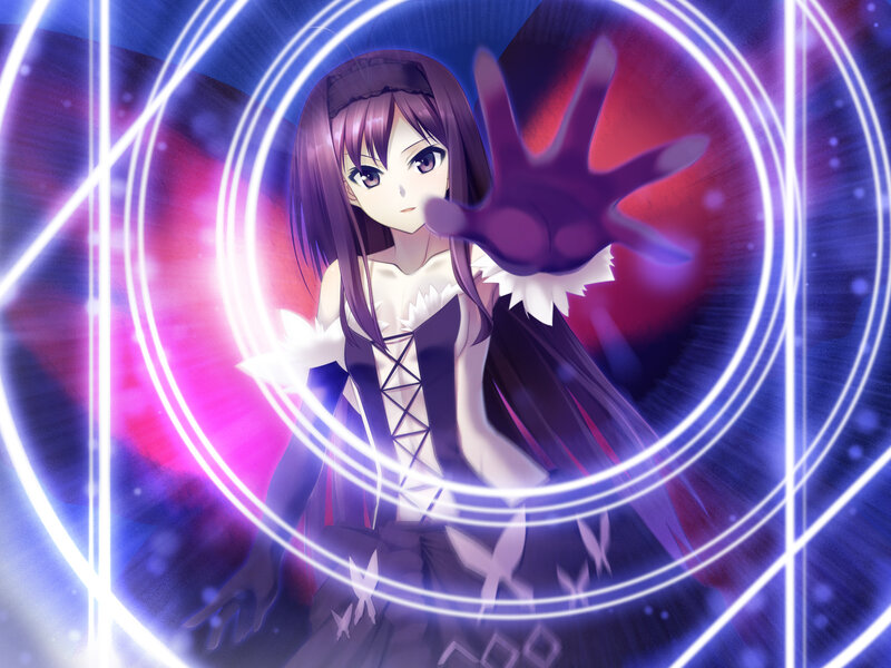 Anime Girl with Glowing Hand — Purple