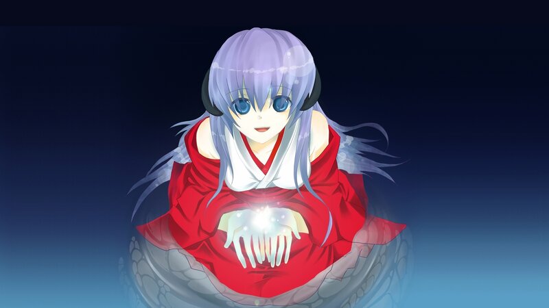 anime girl with glowing hands