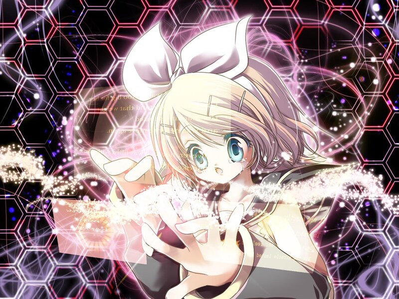 Anime girl with glowing hands