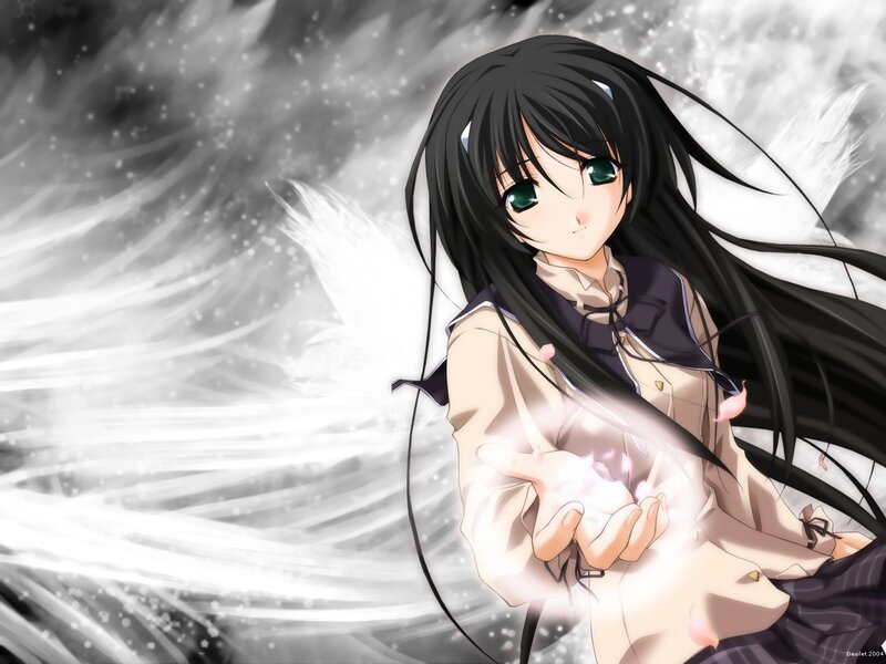 anime girl with glowing hands