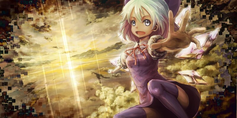 anime girl with glowing hands