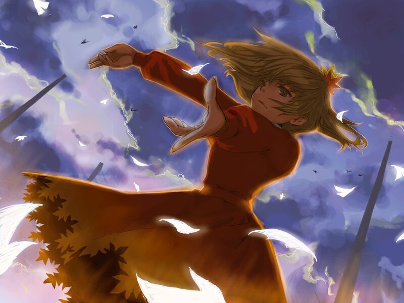 Anime girl with glowing hands