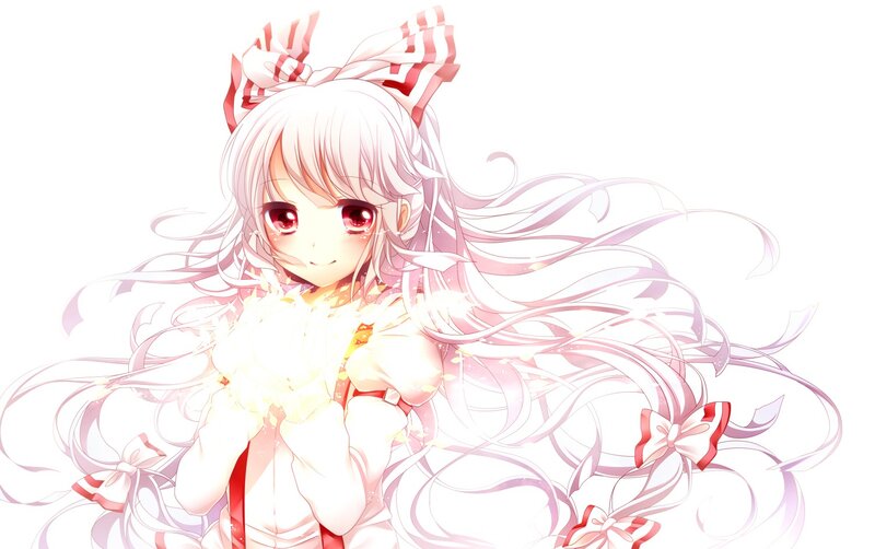 anime girl with glowing hands