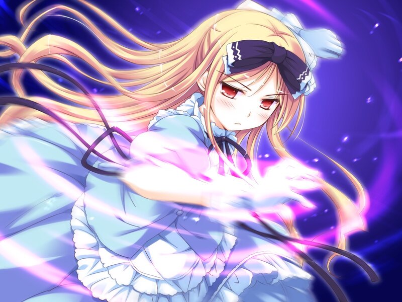 anime girl with glowing hands