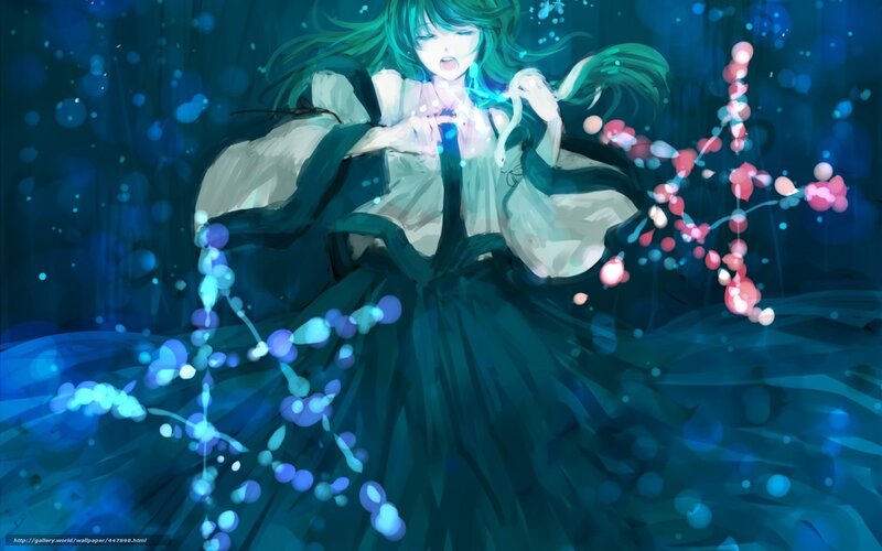 Anime girl with glowing hands
