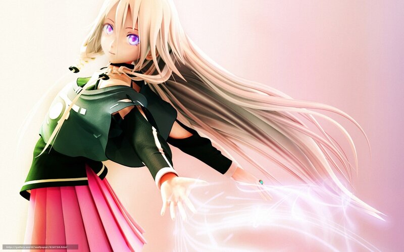 anime girl with glowing hands