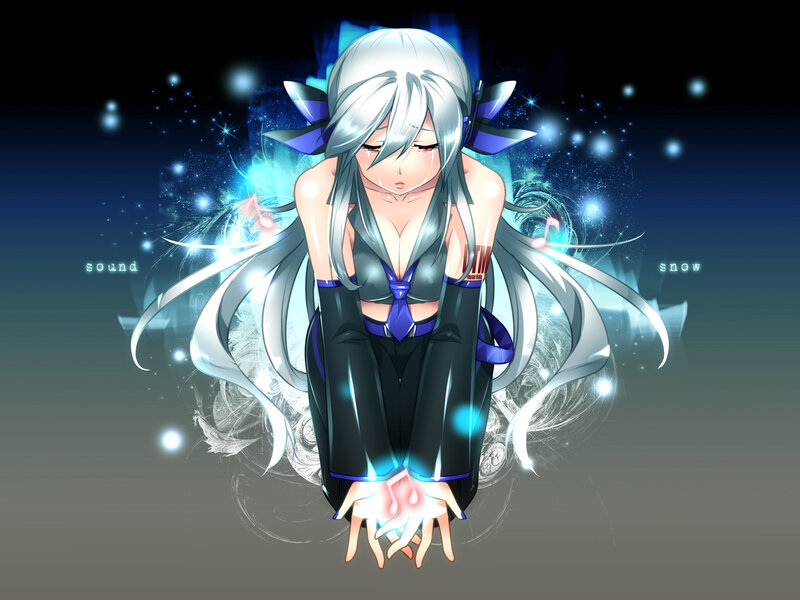 anime girl with glowing hands