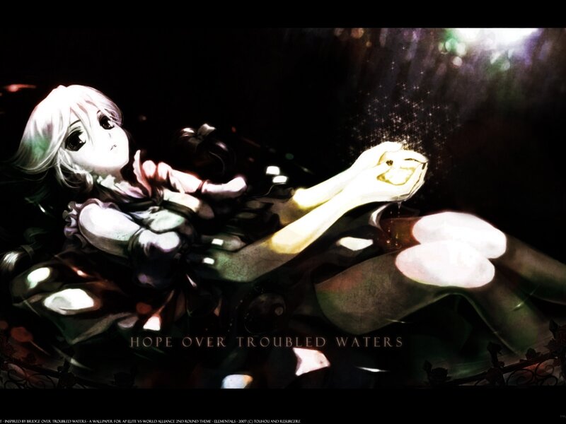 Anime Girl with Glowing Hands — Black