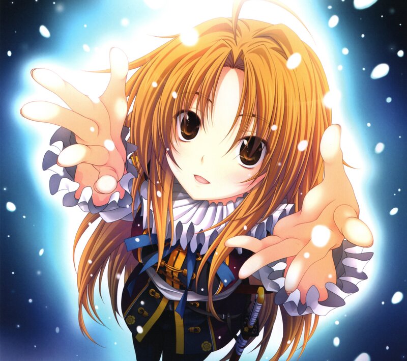 Anime Girl with Glowing Hands — Blue, Magical