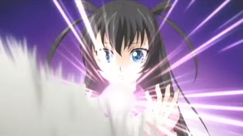 Anime Girl with Glowing Hands — Purple, Dramatic, Glowing Light