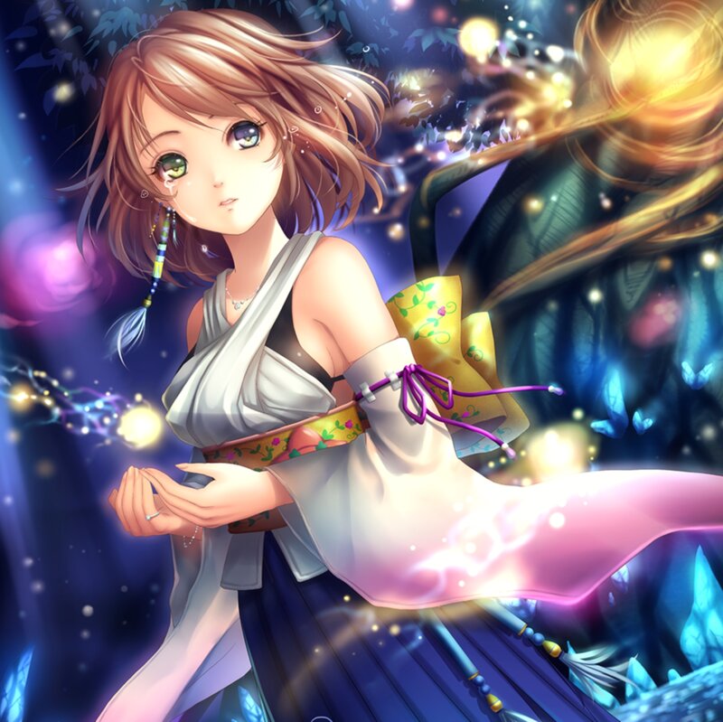 Anime Girl with Glowing Hands — Purple, Magical
